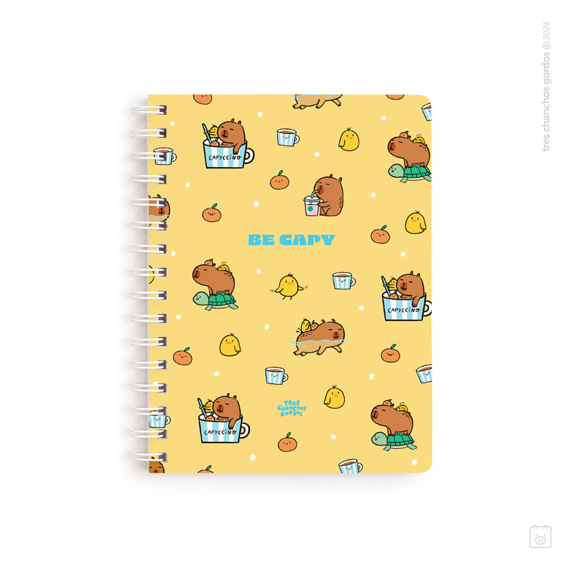 Cuaderno anillado + 1 lámina de stickers | Tamaño A5 | Hojas de puntos | Be capy