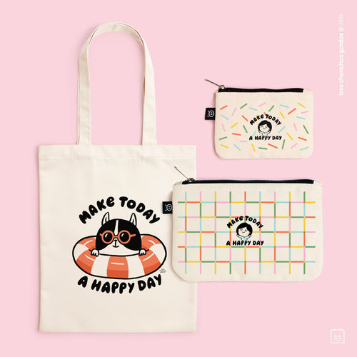 Pack tote | Bolso tote + Estuche midi + Estuche mini | Elige tu bolso | Happy day