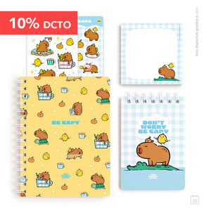 Pack A5 | Cuaderno + libreta + taco | Elige tu diseño | Capybara