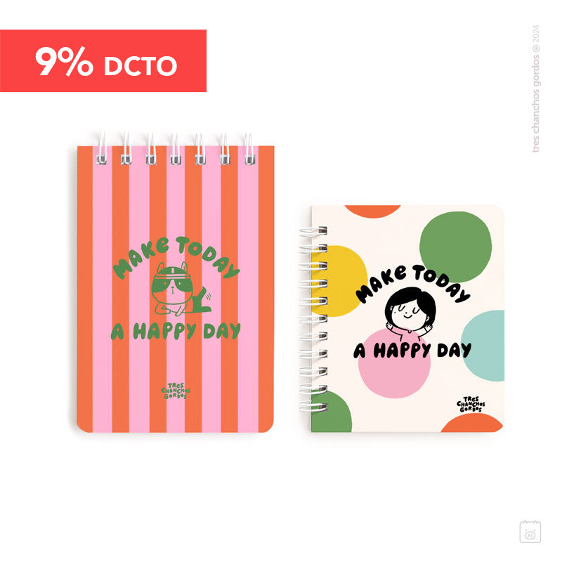 Pack pocket | Libreta A6 + libreta pocket | Happy day