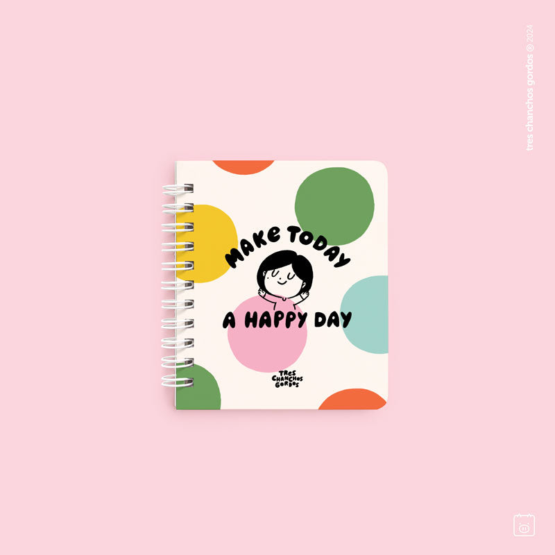 Libreta anillada pocket | Hojas avena | Happy day