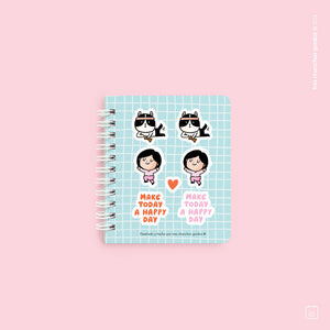 Libreta anillada pocket | Hojas avena | Happy day