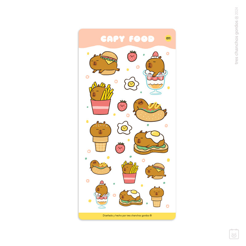 Lámina de stickers | Capy food