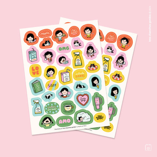 Láminas de stickers | Pack de 2 | Happy day